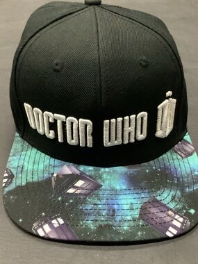 Doctor Who Black Snapback Hat with Galaxy Brim